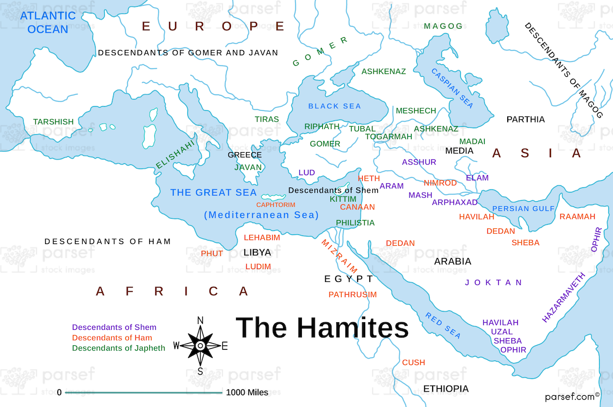 Genesis the Hamites Map | Bible History Maps