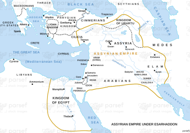Assyrian Empire Under Esarhaddon Map body thumb image
