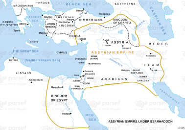 Assyrian Empire Under Sennacherib Map | Bible History Maps