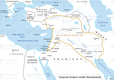 II Kings Assyrian Empire Under Sennacherib Map body thumb image