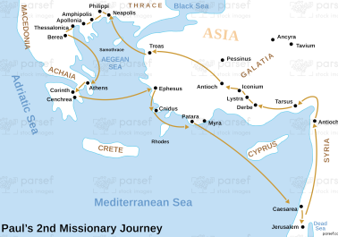 Acts Pauls Second Missionary Journey Map body thumb image