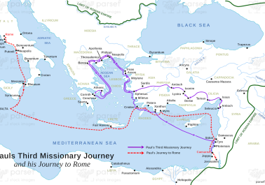 Acts Pauls Third Journey and Rome Map body thumb image