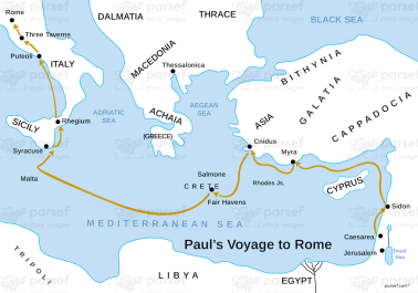 Acts Pauls Voyage to Rome Map body thumb image