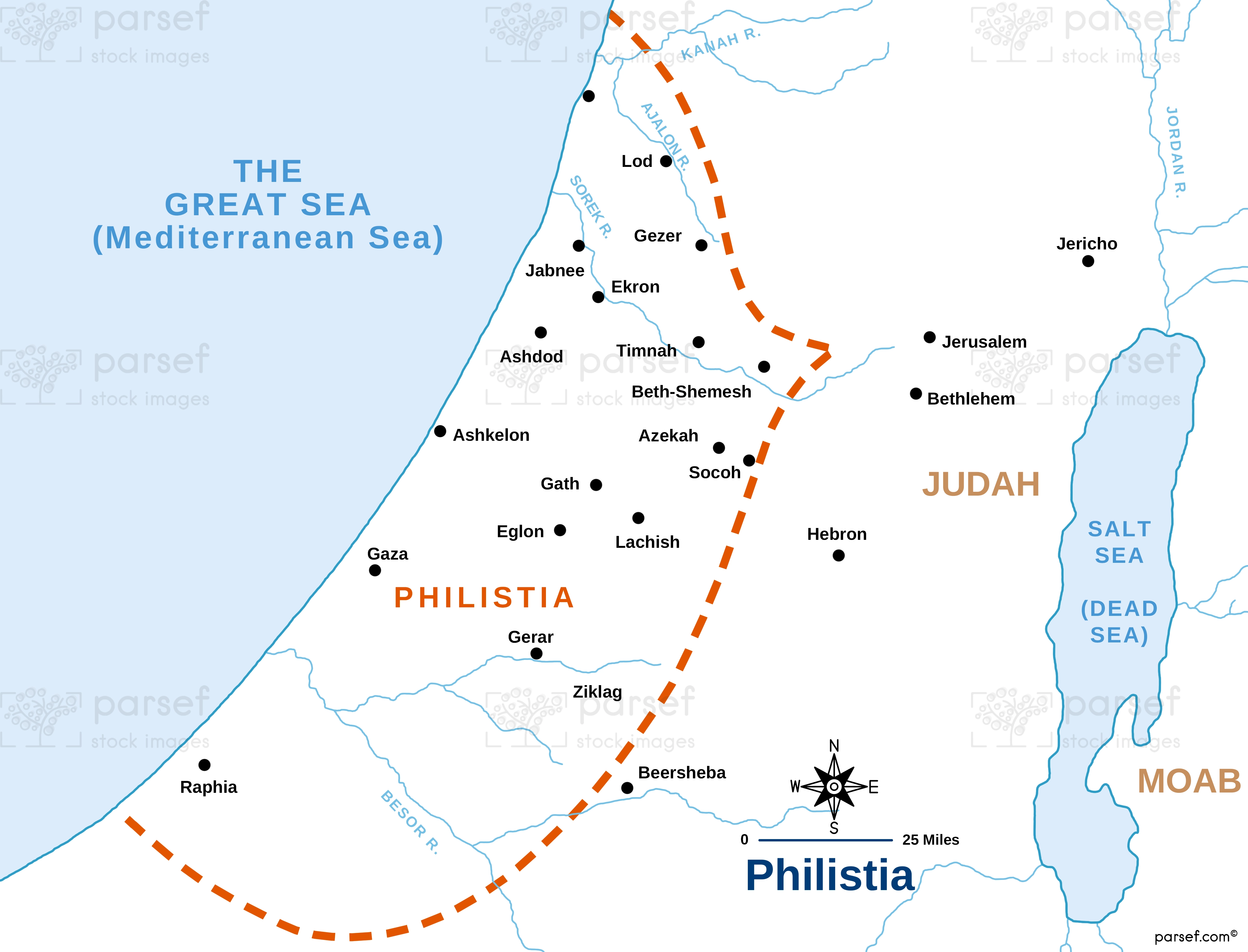 Philistia Map | Bible History Maps