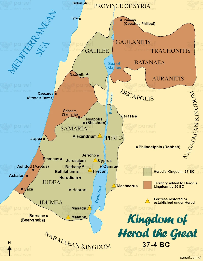 Herod the Great’s Kingdom Map | Bible History Maps